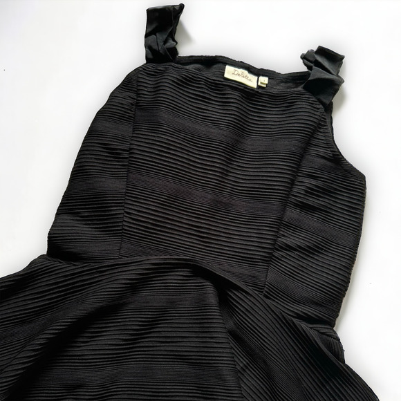 Anthropologie Deletta Black Textured Peplum Top - Picture 6 of 7